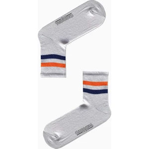 Carnaval Socks Turuncu Mavi Şeritli Desenli Renkli Spor Çorap