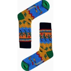 Carnaval Socks Kaktüs Vahşi Batı Desenli Renkli Erkek Çorap