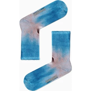 Carnaval Socks Eskitilmiş Mavi Pembe Batik Spor Çorap