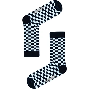 Carnaval Socks Siyah Beyaz Dama Desenli Renkli Çorap