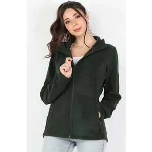 Kadın Balıkçı Fermuarlı Sweatshirt Yeşil