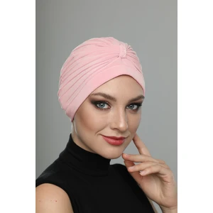 Fidan Bone Örgülü Pudra Hazır Türban Tesettür Havuz Bonesi