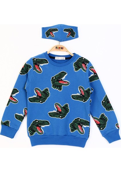 Erkek Çocuk Dinazor Baskılı Sweatshirt