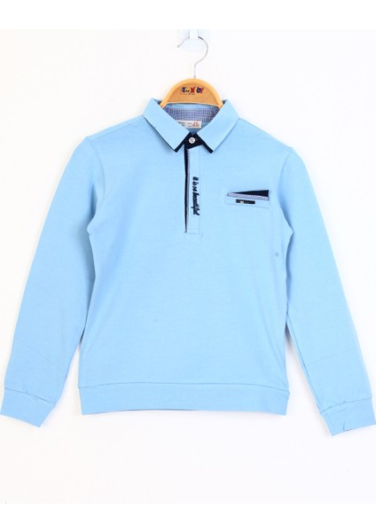 Erkek Çocuk Gömlek Yaka Sweatshirt