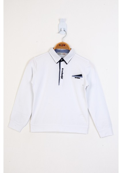 Erkek Çocuk Gömlek Yaka Sweatshirt