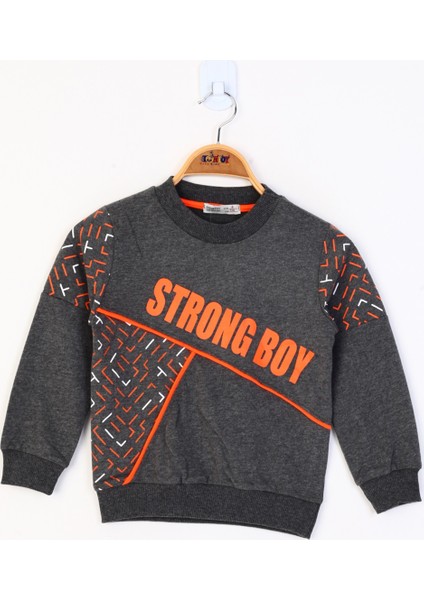 Erkek Çocuk Strong Boy Baskılı Sweatshirt