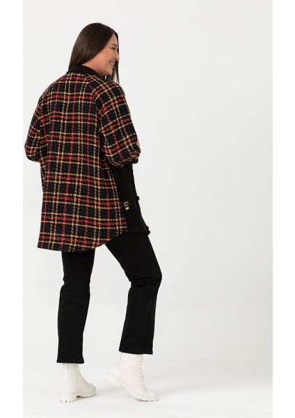 Galaxı Büyük Beden Kare Desen Detaylı Ceket fiyatları