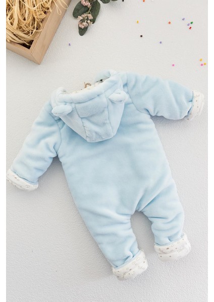 Ayıcık Figürlü Welsoft Mavi Peluş Astronot Erkek Bebek Tulum