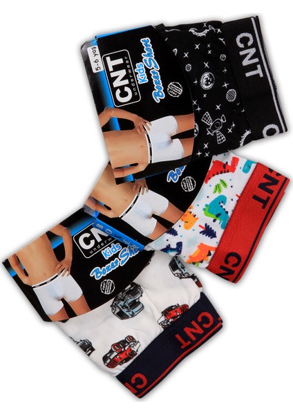 Erkek Çocuk 3'lü Desenli Pamuklu Boxer