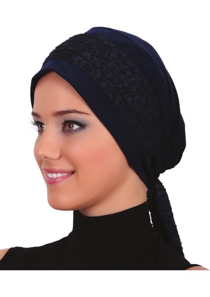 Dantel Bandana Hazır Türban Tesettür Bone