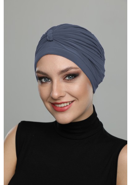 Örgülü Hazır Türban Tesettür Havuz Bonesi