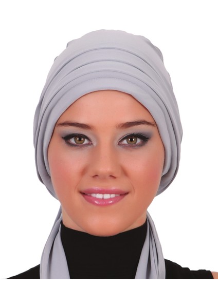 Pileli Bağlama Hazır Türban Tesettür Bone