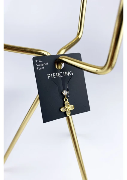 ÇLK Accessories 316 Çelik Taşlı Kelebek Figür Piercing TRPIERCING026 PIERX12001