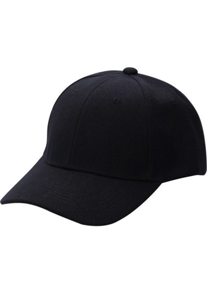Siyah Spor Şapka Unisex Arkası Cırtlı Ayarlanabilir