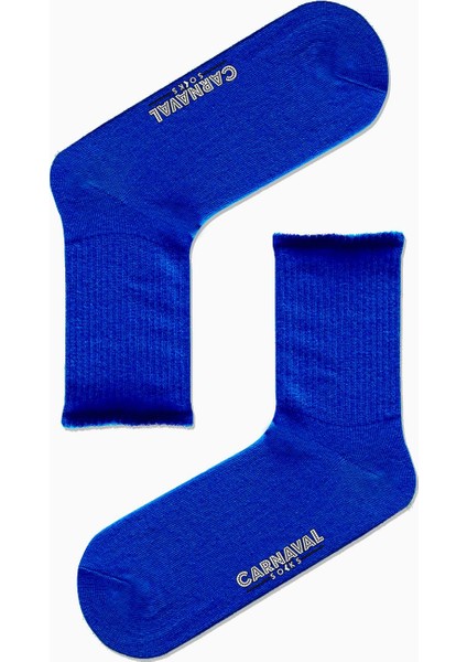 Carnaval Socks Düz Mavi Desensiz Renkli Spor Çorap