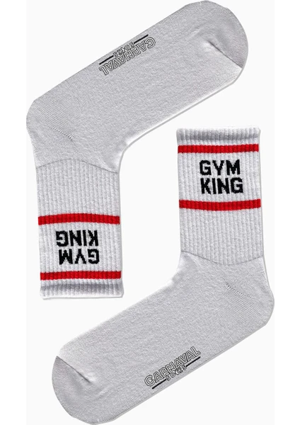 Carnaval Socks Gym King Yazılı Desenli Renkli Spor Çorap