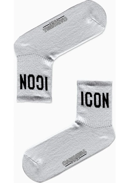 Carnaval Socks icon Yazılı Desenli Renkli Spor Çorap