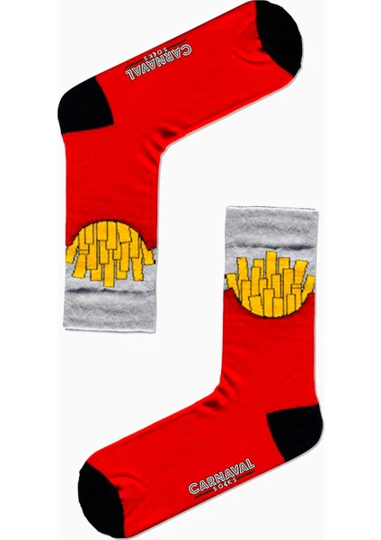 Carnaval Socks Patates Çubukları Desenli Renkli Çorap