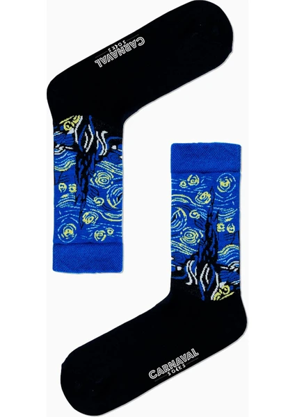 Carnaval Socks Van Gogh Yıldızlı Geceler Tablo Art Desenli Renkli Çorap