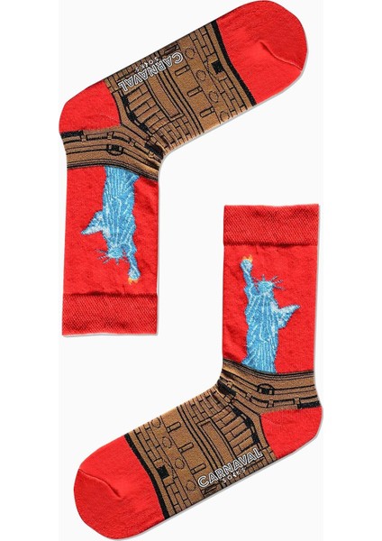 7'li Art Socks Desenli Renkli Çorap Set