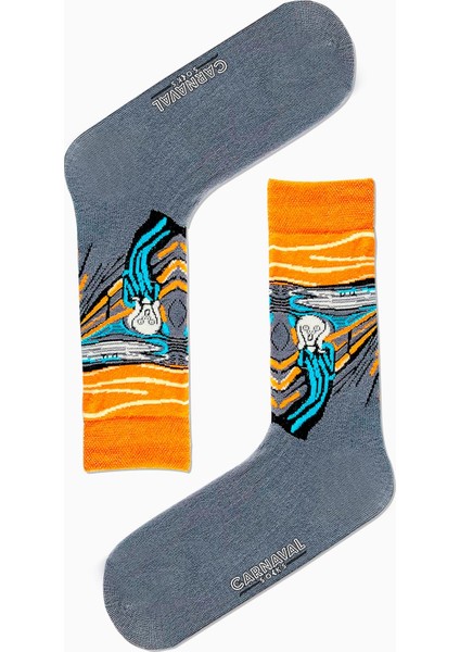 7'li Art Socks Desenli Renkli Çorap Set