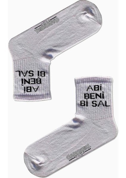 Carnaval Socks Abi Beni Bi Sal Yazılı Desenli Renkli Spor Çorap