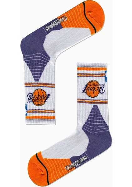 Carnaval Socks Los Angeles Lakers Nba Basketball Desenli Renkli Spor Çorap