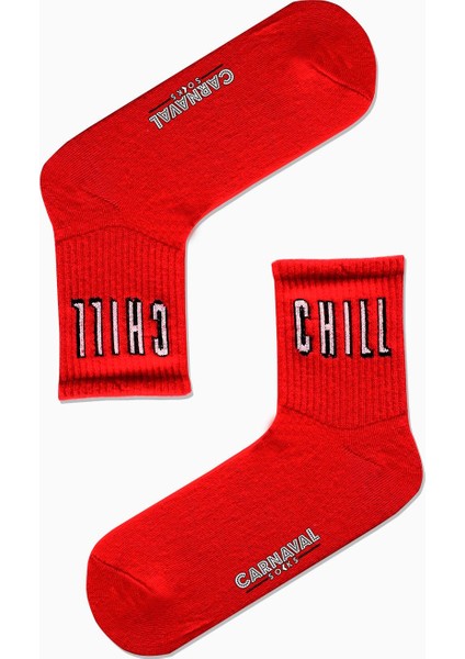 Carnaval Socks Chill Yazılı Desenli Renkli Spor Çorap