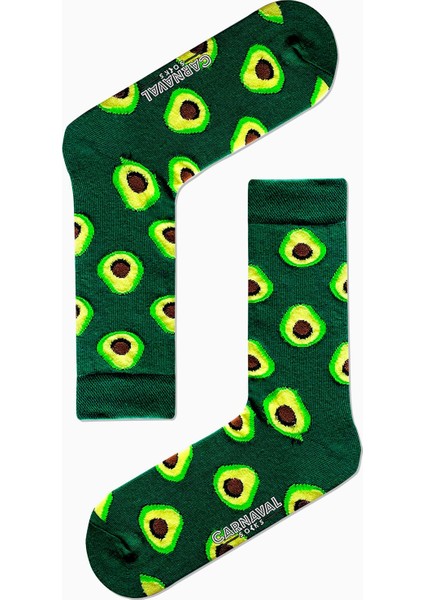 Carnaval Socks Yeşil Avokado Desenli Renkli Çorap