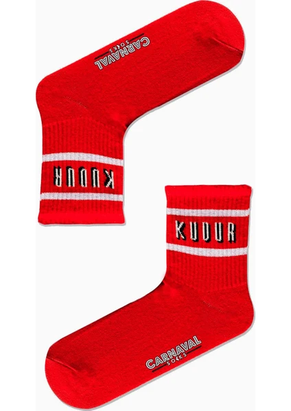 Carnaval Socks Kudur Yazılı Desenli Renkli Spor Çorap