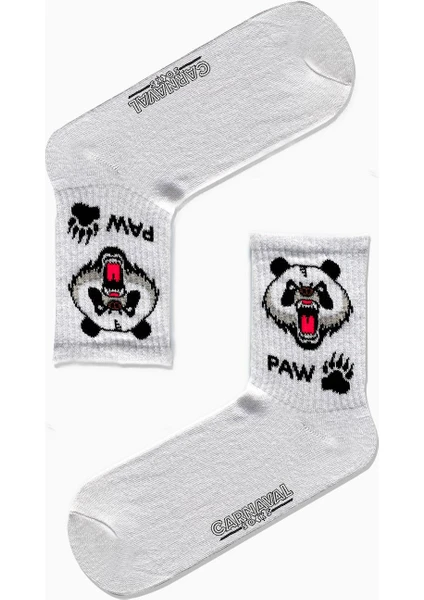 Carnaval Socks Panda Paw Desenli Renkli Spor Çorap