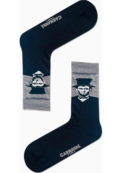 Carnaval Socks Abraham Lincoln Art Desenli Renkli Çorap