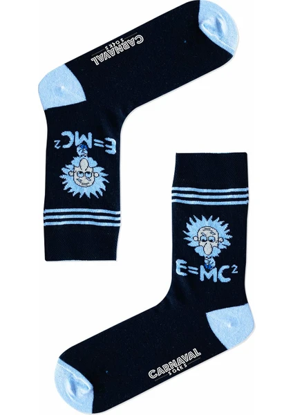 Carnaval Socks Albert Einstein Emc Prof Desenli Renkli Erkek Çorap