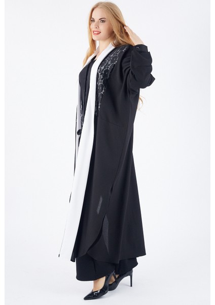 Babil Kumaş Kimono_KMN31526 Siyah