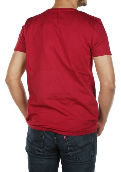 Kabartma Baskılı Bordo T-Shirt