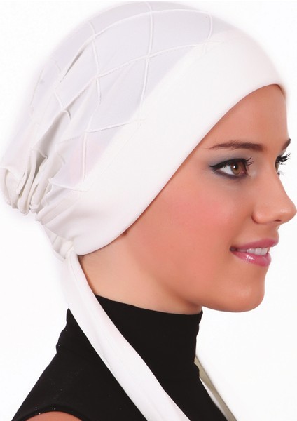 Nervürlü Bağlama Krem Hazır Türban Tesettür Bone fiyatları