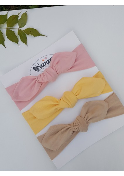 Kız Çocuk Bebek Bandana Toka Seti 3'lü