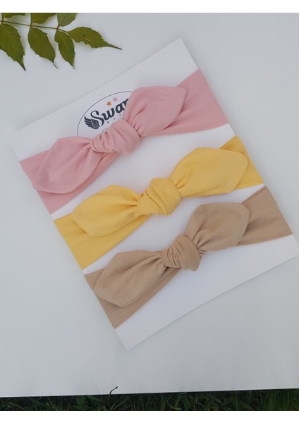 Kız Çocuk Bebek Bandana Toka Seti 3'lü