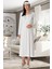 Pijama Kadın Ekru Sabahlıklı Lohusa Gecelik Takım 5354 2