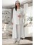 Pijama Kadın Ekru Sabahlıklı Lohusa Pijama Takımı 5353 1