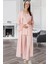 Pijama Kadın Pudra Sabahlıklı Lohusa Pijama Takımı 5353 1
