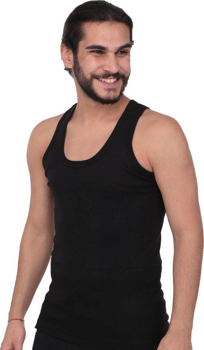Tutku Erkek Ribana Atlet 102 6'lı Paket Siyah %100 Pamuk Rahat Kesim Nefes Alabilir