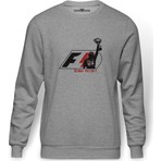 Tshirthane Senna Victory Baskılı Gri Erkek Örme Sweatshirt Uzun Kol
