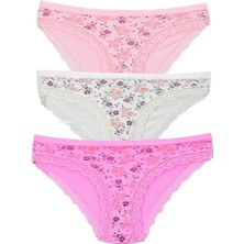 Pemilo Kadın 3'lü Paket Desenli  Bikini Külot Karışık