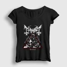 Presmono Kadın Siyah Darkness Mayhem T-Shirt