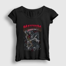 Presmono Kadın Siyah Fest Mayhem T-Shirt