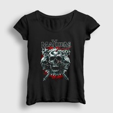 Presmono Kadın Siyah Festival Mayhem T-Shirt