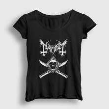 Presmono Kadın Siyah Knives Mayhem T-Shirt