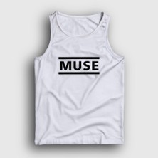 Presmono Unisex Beyaz Logo Muse Atlet