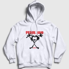 Presmono Unisex Beyaz Alive Pearl Jam Kapüşonlu Sweatshirt